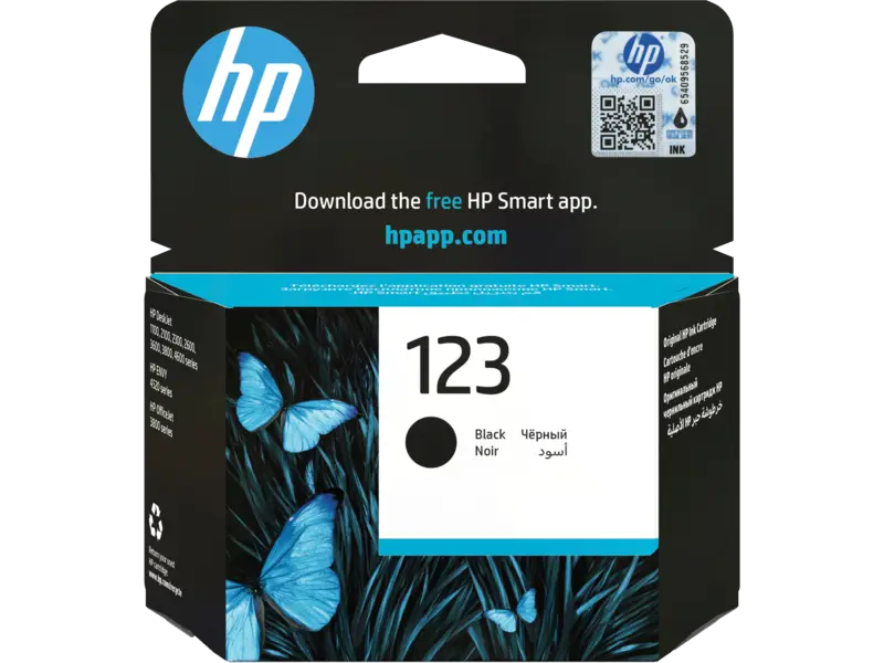 Cartouche D'encre HP 123 Noir pour Imprimantes DESKJET 3630 2130 3733 OFFICEJET 3835 4655