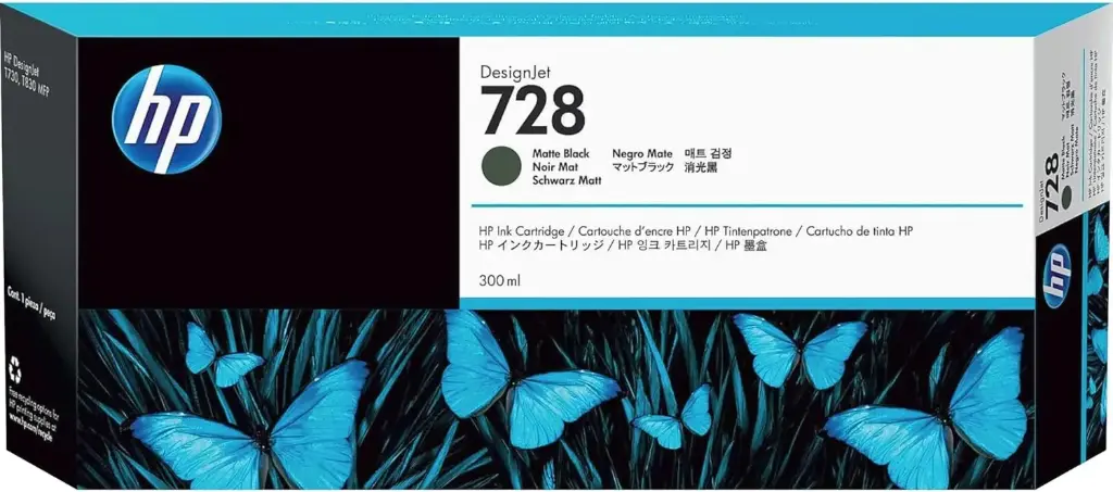 Cartouche D'encre HP 728 Noir Mat pour Traceur    Designjet T730 T830 