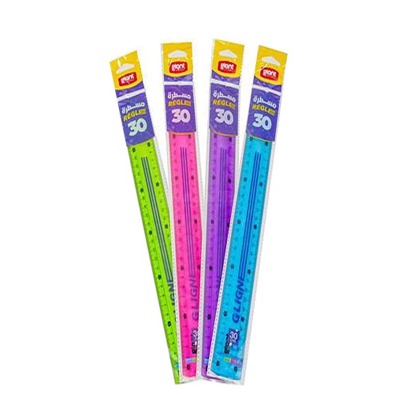 Règle Scolaire GIANT Cristal 30cm Multi-Couleurs