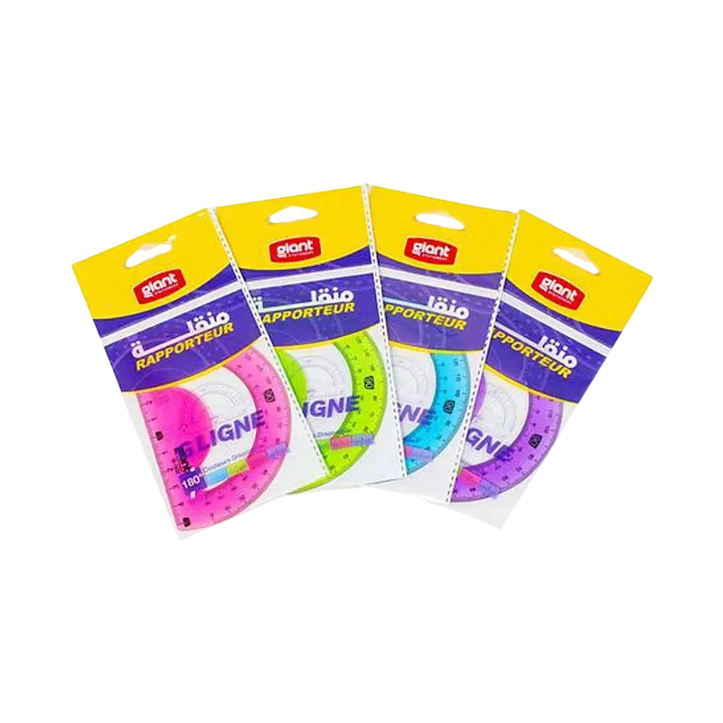 Rapporteur GIANT Cristal 180° Multi-Couleurs