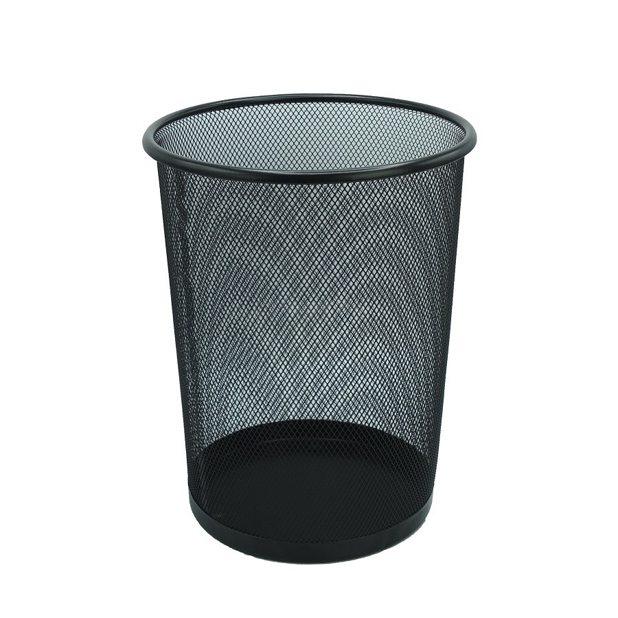 Corbeille à Papier Métallique Ronde Noir