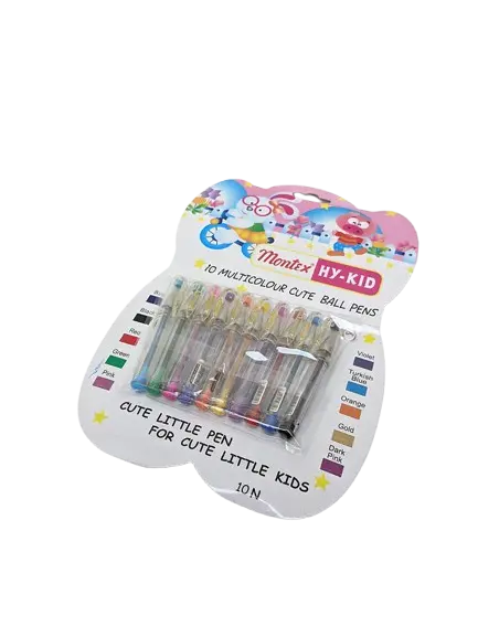Pochette de 10 Stylos gel MONTEX Glitter Hy-Speed Multi couleurs Sous Blister