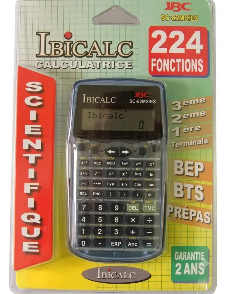 Calculatrice Scientifique IBICALC SC225MG 224 Fonctions Gris