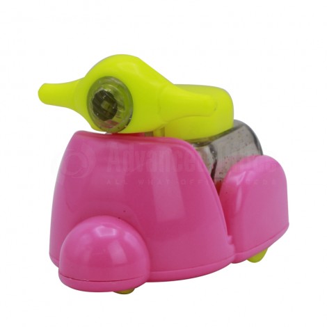Taille Crayon Ecolier EXINE Eraser For MyKid's Vespa 1Trous avec Réservoir en Plastique Multi-Couleurs