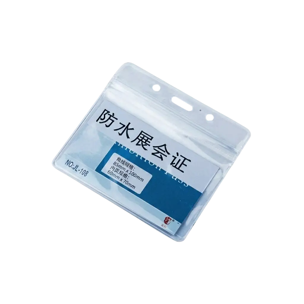 Porte Badge Horizontal 90x60mm en Plastique Transparent
