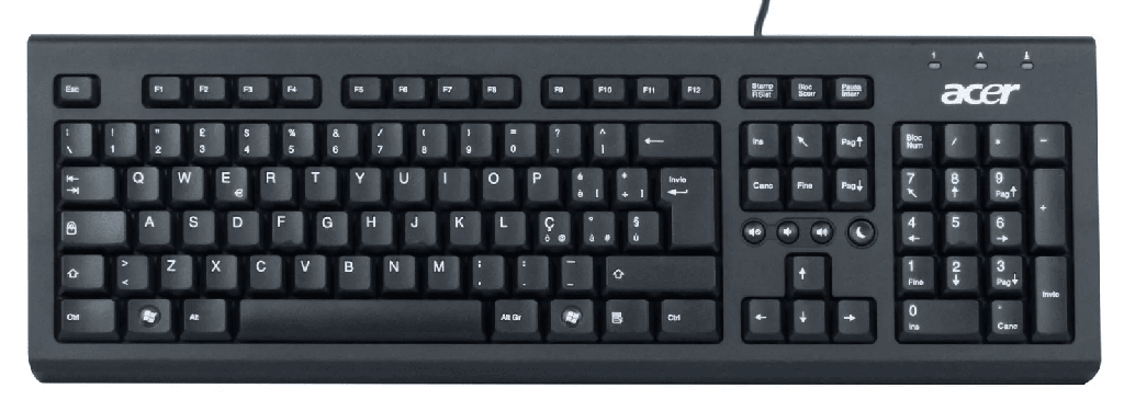 Clavier filaire Acer Qwerty italien PS/2 Noir