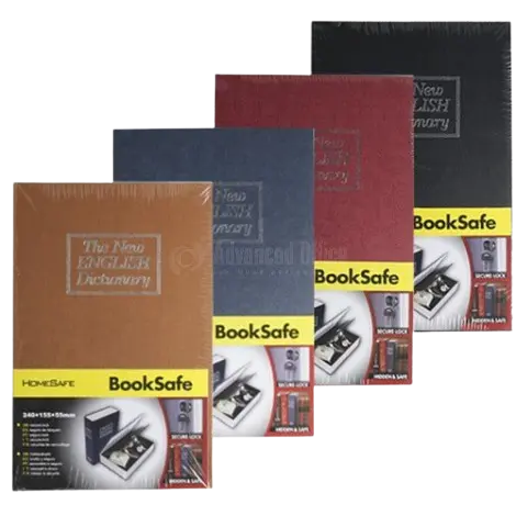 Coffre Fort Métallique Livre Simulation Dictionnaire HOMESAFE BookSafe à Clé 240x155x55 mm Multi-Couleurs