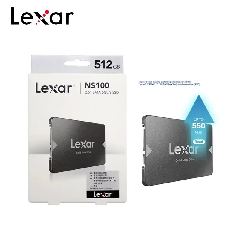 Disque dur Interne LEXAR NS100 SATA III 6Go SSD 512Go 2.5"