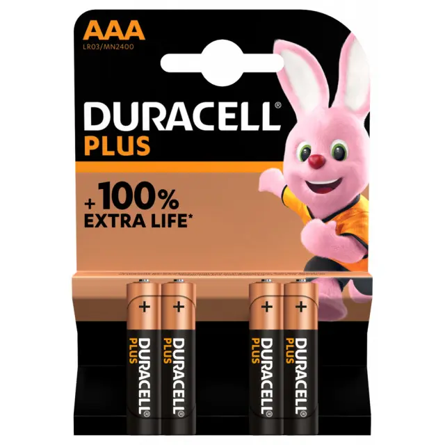 Jeu de 4 Piles DURACELL Plus Power Alcaline LR03 AAA