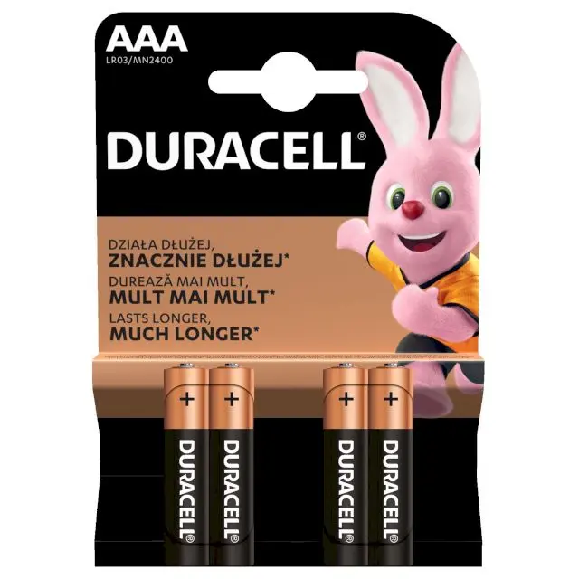 Pile DURACELL Simply Alcaline MN2400 LR03 AAA