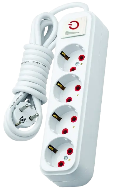 Multiprise BMS 4 prises 3 pôles 3m 220/250V 16A avec Interrupteur