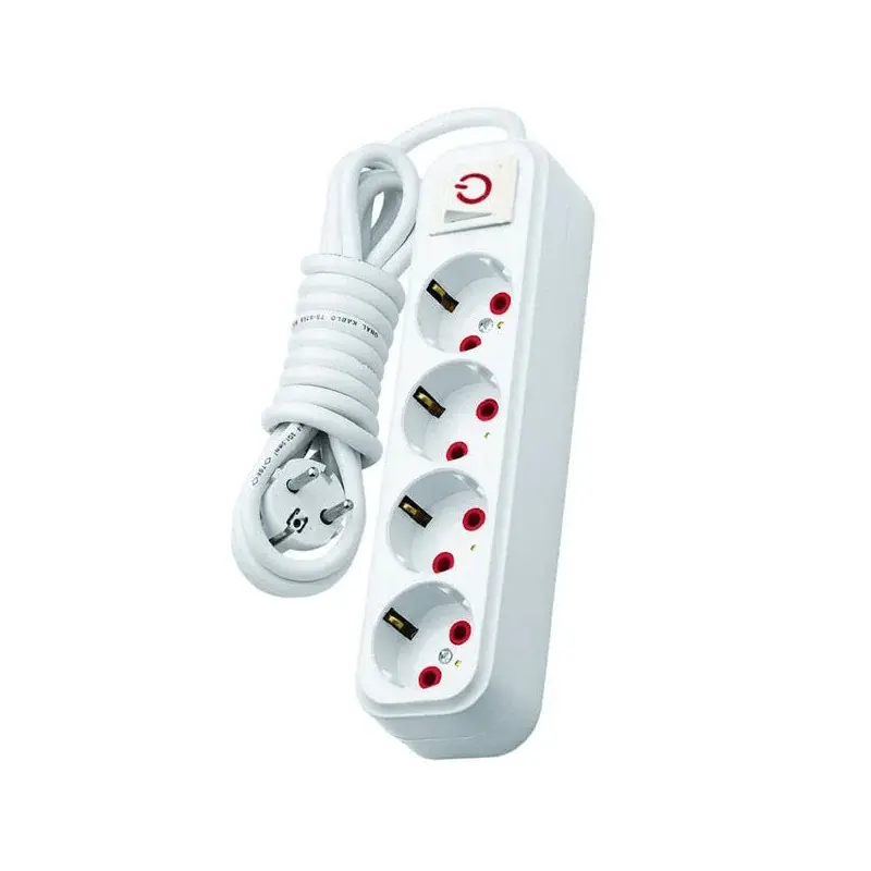 Multiprise BMS 4 prises 3 pôles 5m 220/250V 16A avec Interrupteur