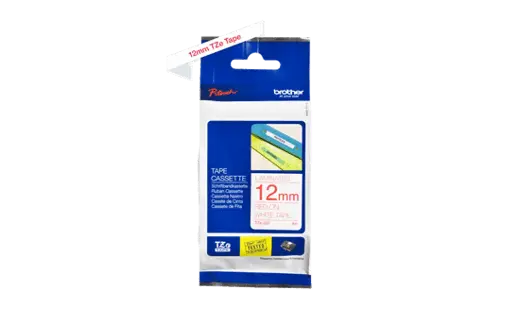 [TZE-232] Recharge BROTHER 12mm Rouge Sur Blanc pour PT-H300