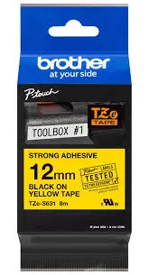 [TZE-S631] Recharge BROTHER 12mm Noir sur Jaune pour PT-H300