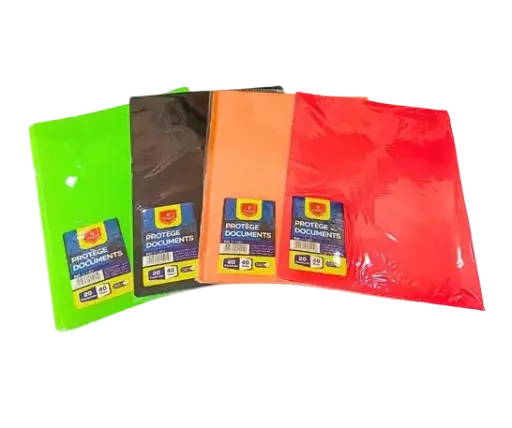 [V-1401] Porte Vues VERTEX en PP 20 Pochettes 40 Vues Multi-Couleurs