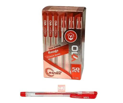 [V-1646R] Stylo à Bille VERTEX V10-X7 Rouge