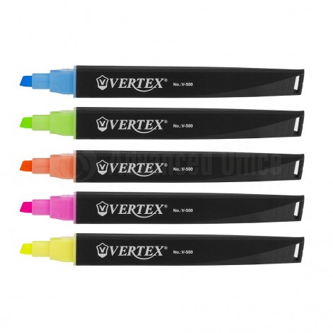 [V-500VR] Marqueur Fluorescent VERTEX en Biseau Vert
