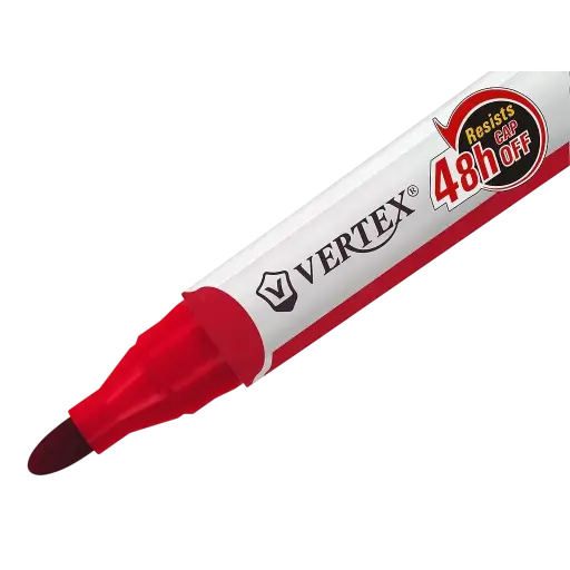 [V-614R] Marqueur pour Tableau Blanc VERTEX CAMELMARKER Rond Rouge