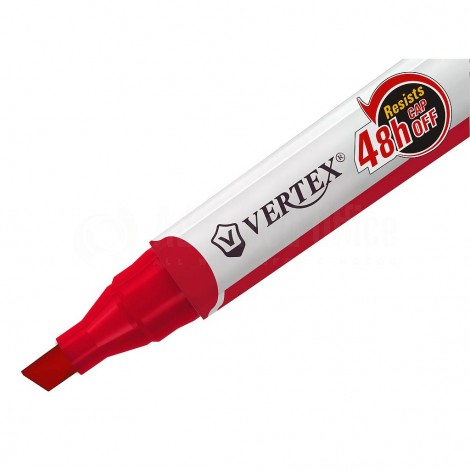 [V-614RP] Marqueur pour Tableau Blanc VERTEX Coupé Rouge