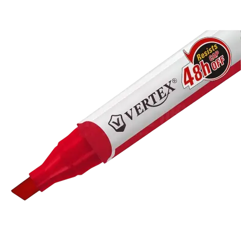 [V-614RP] Marqueur pour Tableau Blanc VERTEX Coupé Rouge
