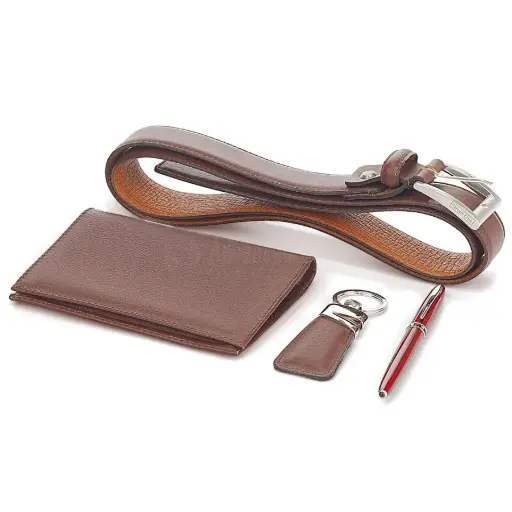 [V7602-1M] Coffret VERTEX de Luxe 4 Pièces Marron