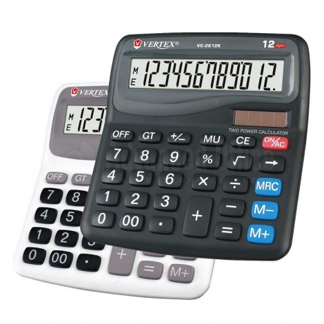 [V.C-2612] Calculatrice De Bureau VERTEX 12 Chiffres Multi-Couleurs