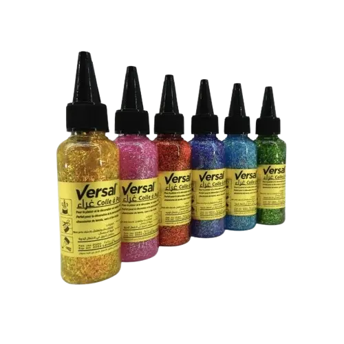 [VR-113019] Colle Glitter VERSAL Multi-Couleurs Lavable 50ml à Paillettes