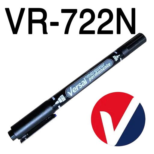 [VR-722N] Marqueur Permanent VERSAL Double Tête CD/DVD Noir