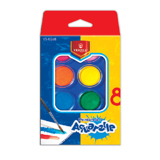 [VS-0268] Aquarelle De 8 Couleurs VERTEX