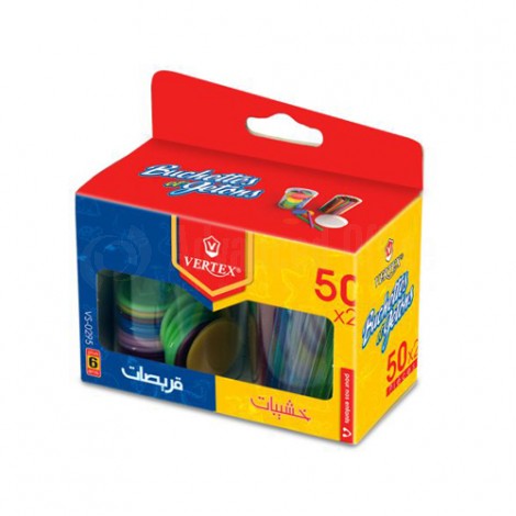 [VS-0295] Ensemble Bûchettes Et Jetons VERTEX 2x50 PCS Multi-Couleurs en Pot