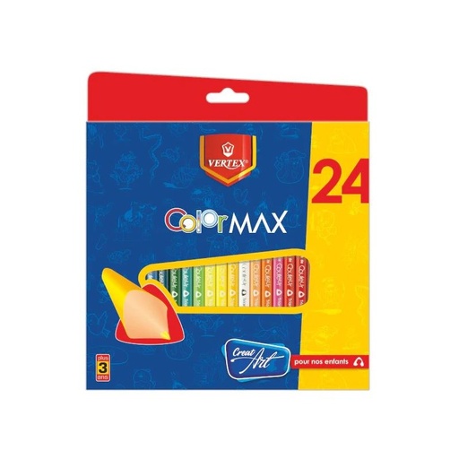 [VS-0412] Crayons De Couleur VERTEX Color Max Boite De 24