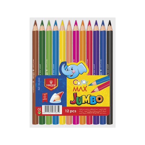 [VS-0442] Crayons De Couleur VERTEX Color Max Jumbo Boite De 12