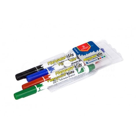 [VS-0562-KIT] Marqueur pour Tableau Blanc VERTEX Kids Pochette de 4 Couleurs