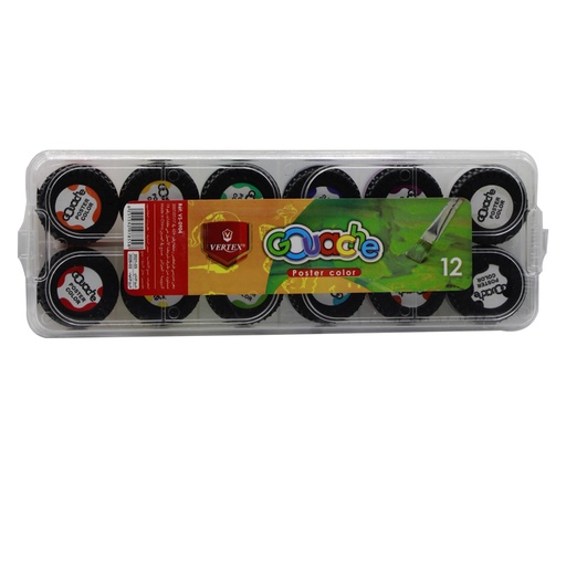 [VS-0904/12POTS] Jeu de 12 pots Peinture gouache VERTEX Poster color 10ml en boite en boites transparente