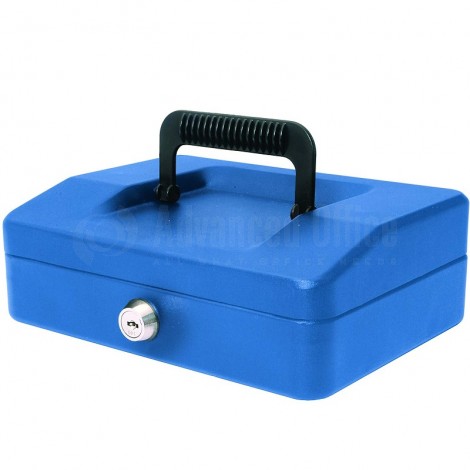 [WA6X80] Caisse à Monnaie HELIX Métallique à Clé Bleu