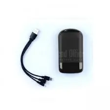 [WHS-314SN] Coffret Power Bank RIDEX 6000mAh Avec Câble De Charge 1en3 Lightning Type-C Micro USB Noir