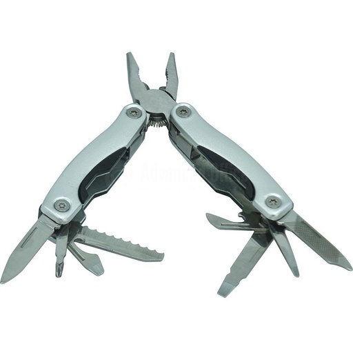 [YZWJ-01S] Couteau Suisse Multifonction Argent Avec Pince  8 Outils Et Etui Noir