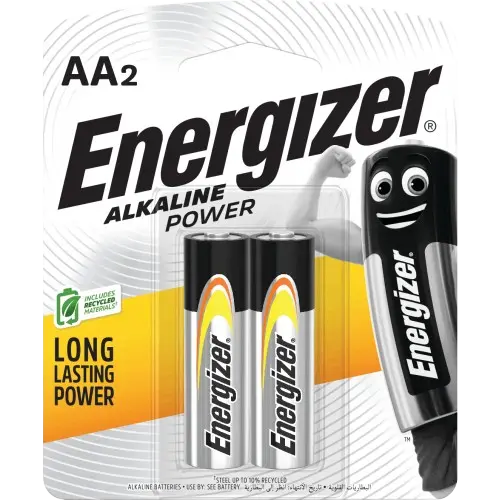 [E91BP2-PWR] Jeu De 2 Piles ENERGIZER Alkalines Power LR6 AA