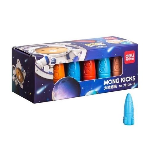 [72109-12] Crayons De Couleur En Cire DELI Space Finder Boite De 12