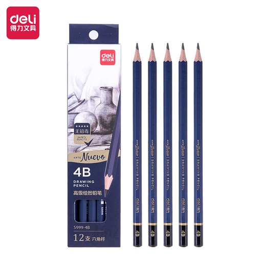 [S999-4B] Crayon Noir Technique DELI 4B Hexagonal