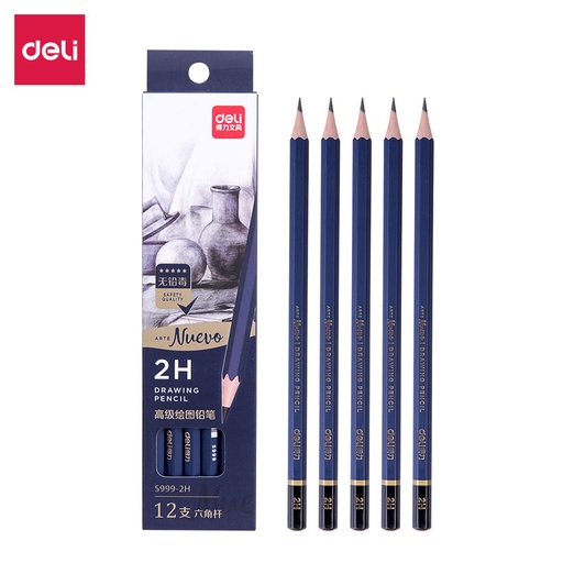 [S999-2H] Crayon Noir Technique DELI 2H Hexagonal