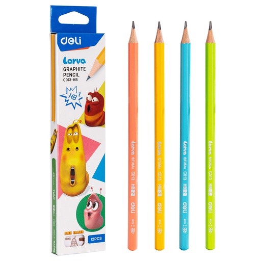 [C013-HB] Crayon Noir Scolaire HB DELI Larva