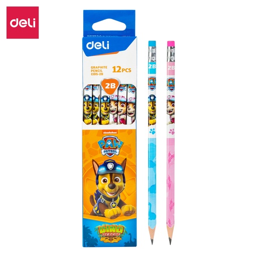 [C015-2B] Crayon Noir Graphite DELI Paw Patrol 2B avec Gomme