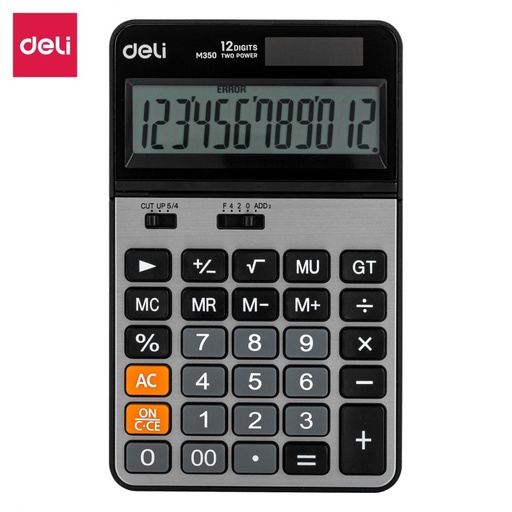 [EM350] Calculatrice DELI 12 Chiffres Gris et Noir