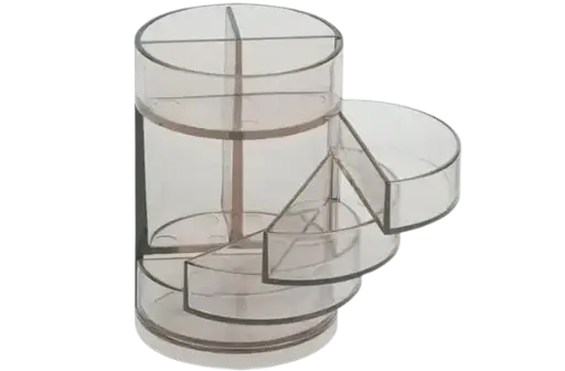 [0906] Plumier de Bureau DELI Gris Translucide