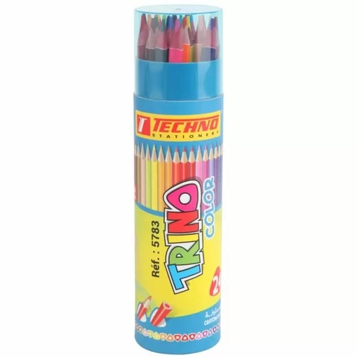 [5783] Crayons De Couleur TECHNO Trino Boite En Tube De 24
