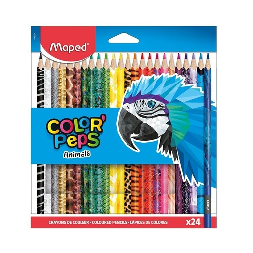 [832224] Crayons De Couleur MAPED Color'Peps Animals Boite De 24
