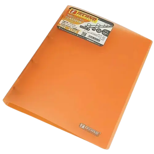 [4129] Classeur 4 Anneaux TECHNO en PP 20mm Orange