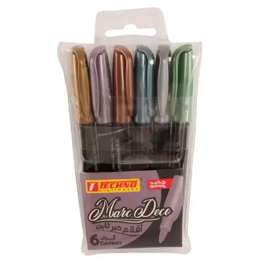 [4559] Feutre De Coloriage TECHNO Pochette De 6 Couleur Métallique 