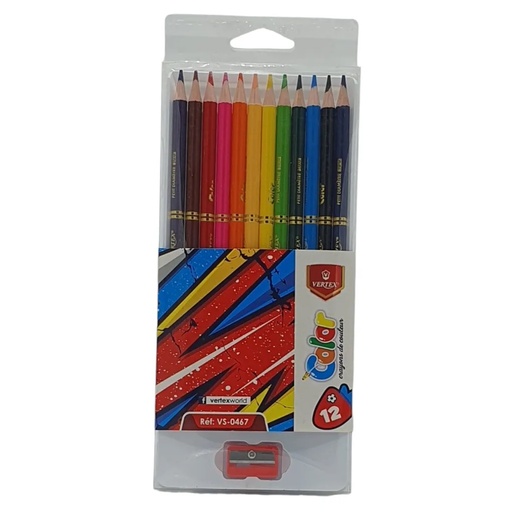 [VS-0467] Crayons De Couleur VERTEX Color Max Double Tête Pochette De 12